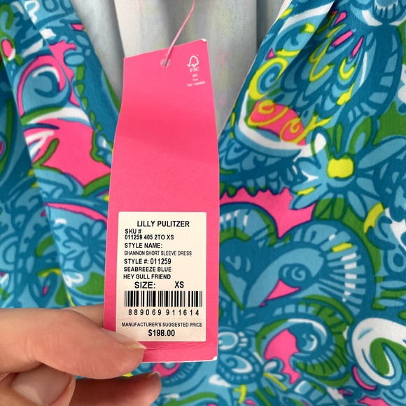 NWT Lilly Pulitzer Shannon Tiered Swing Dress in Seabreeze Blue Women's Size XS - Picture 7 of 16